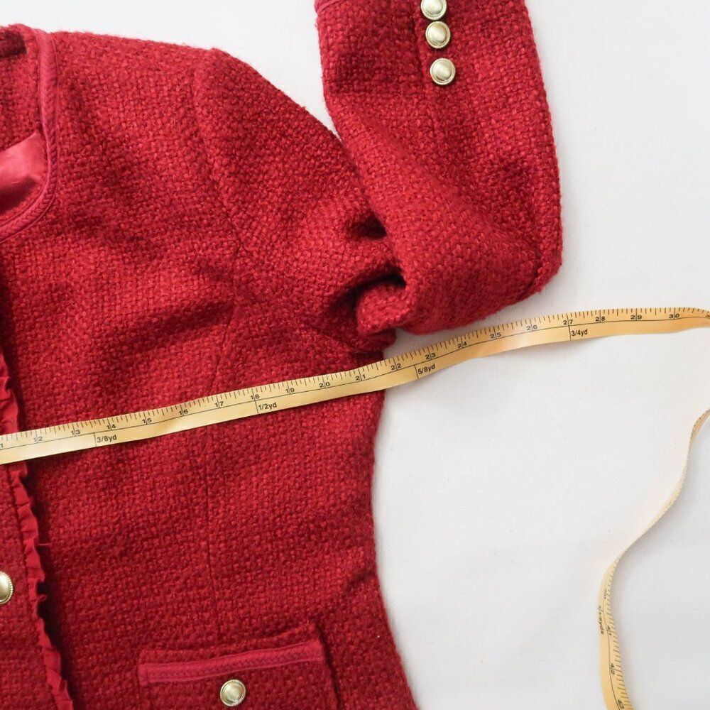 Joan Rivers Red Chanelesque Jacket Size 14 - Picture 9 of 11